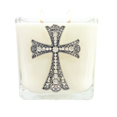 DIVINE MERCY ANGELIC JEWELED CANDLE
