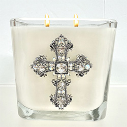 FIG ALMOND CRYSTAL JEWELED CANDLE