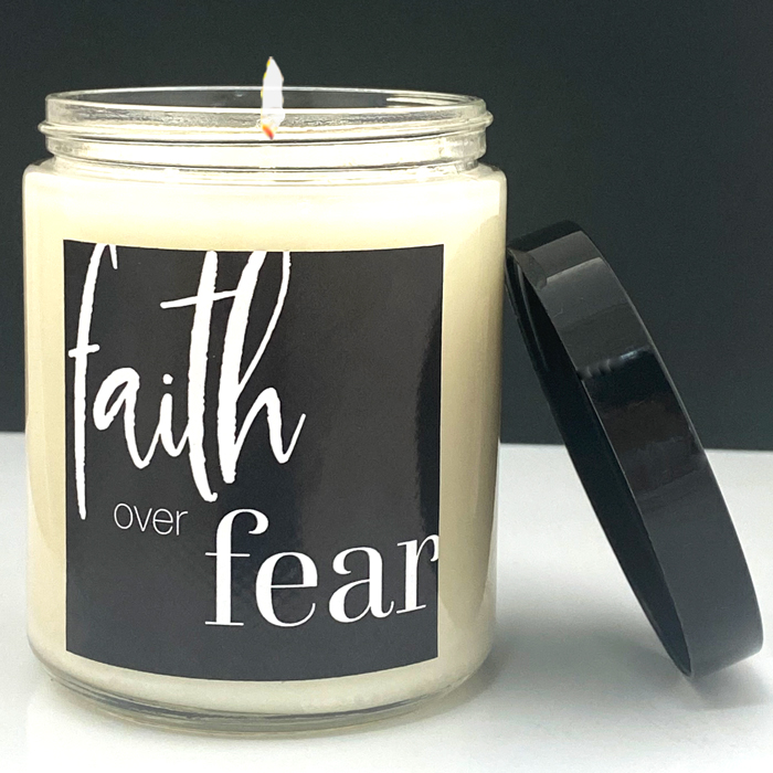 FAITH OVER FEAR - PASSION FRUIT & PEONY - GLASS CANDLE