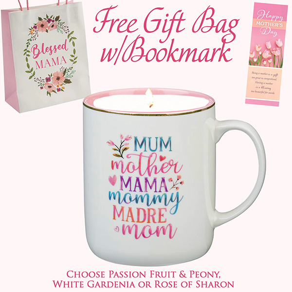 FREE GIFT BAG W/ BOOKMARK "MUM" MUG CANDLE