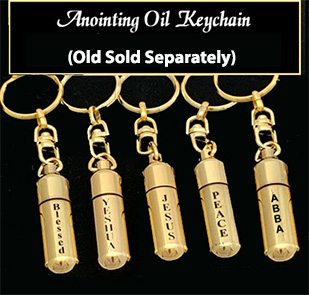 1 - Gold-tone keychain oil holder