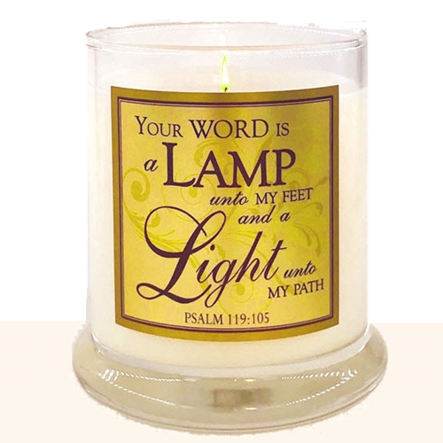 "LAMP/LIGHT" GLASS CANDLE - KING'S GARMENTS