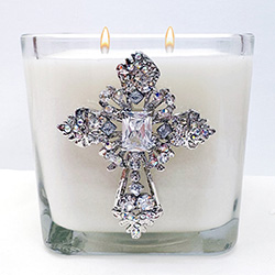 SPIKENARD CHUNKY CRYSTAL CROSS CANDLE