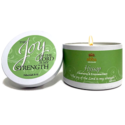 HYSSOP SCRIPTURE TIN - "THE JOY OF THE LORD" 8 oz
