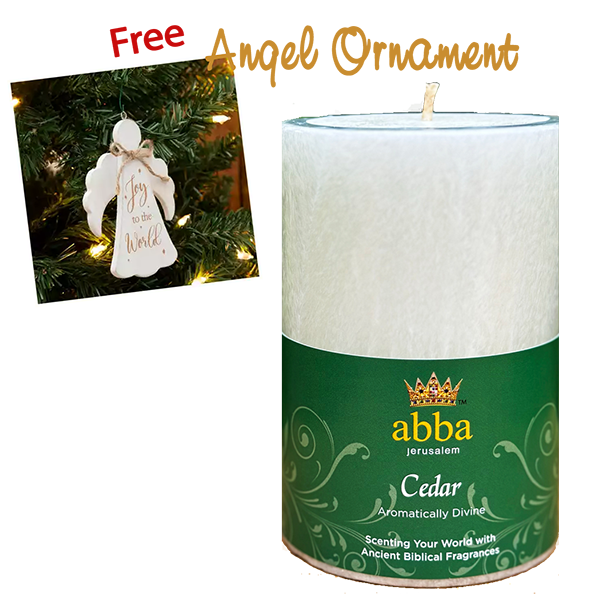 FREE "ANGEL ORNAMENT" WITH CEDAR PILLAR CANDLE